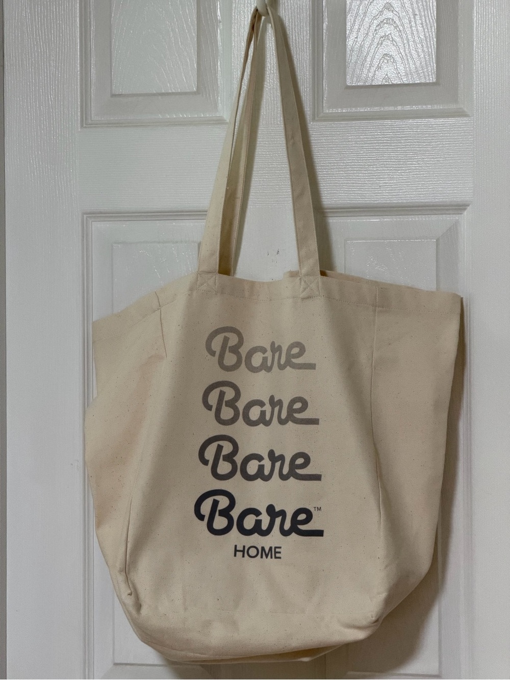 Bare Home Canvas Tote in Natural with Logo